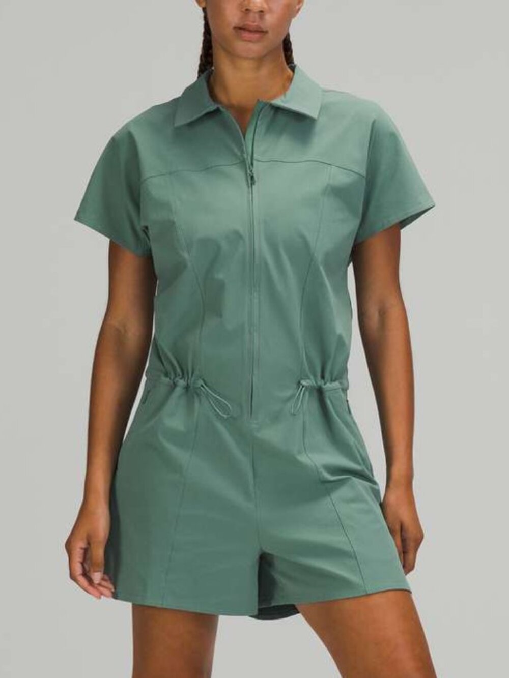 Lululemon Stretch Rib Pocketed Romper Tidewater Teal Size 4